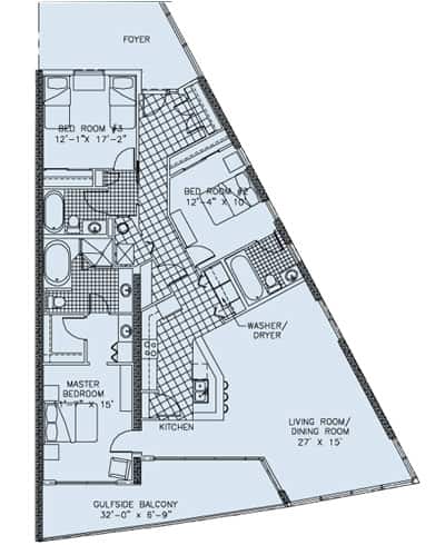Palazzo, East End Unit, 3 Bedroom
